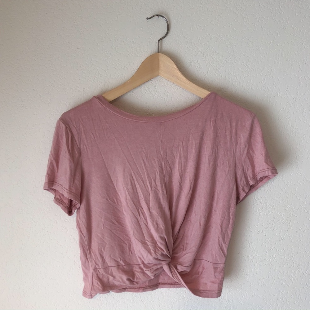 Pink Knotted Crop Top
